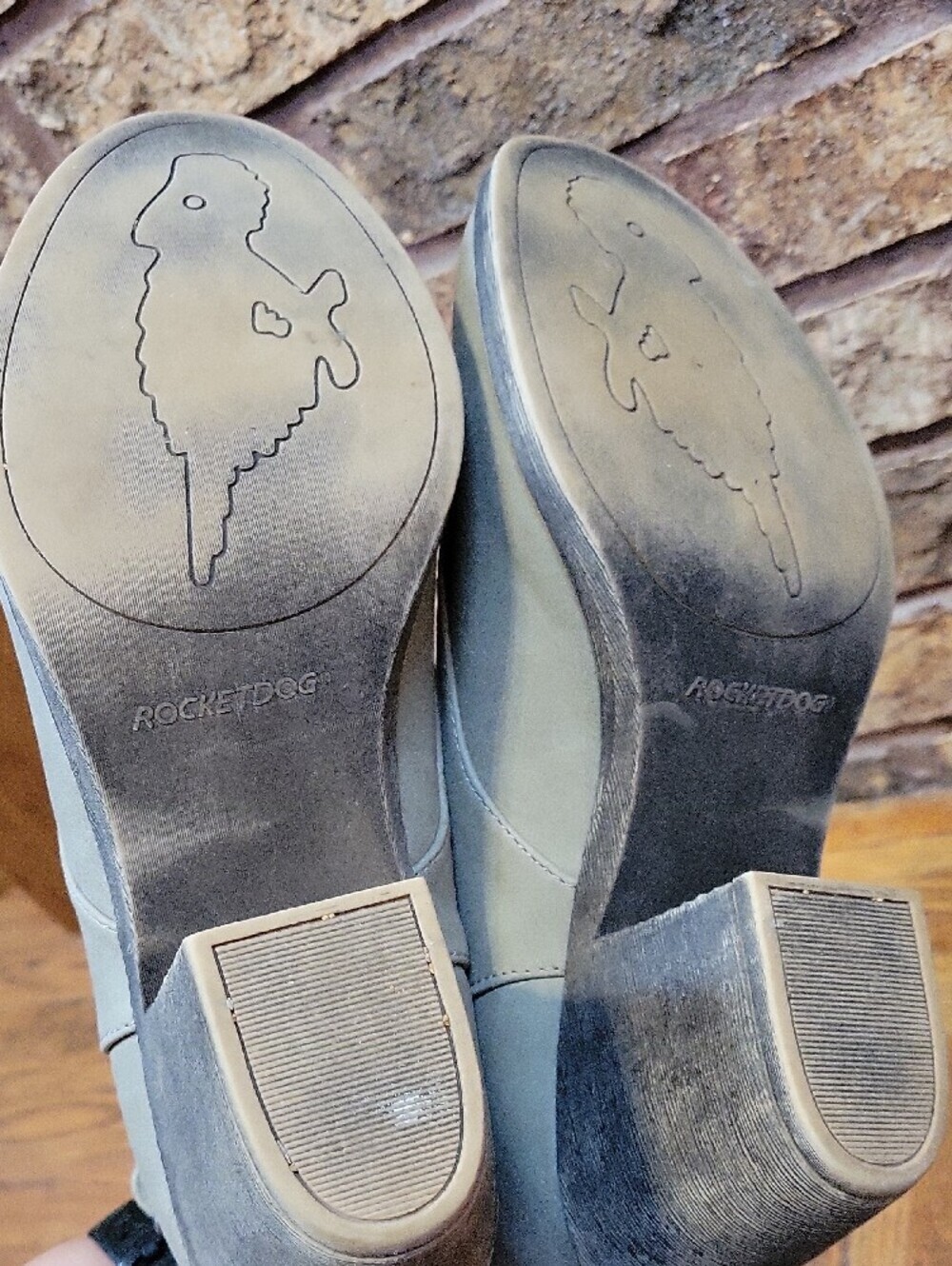 Rocket Dog Taupe Lace Up Ankle Booties Chunky Stacked Heel Size 11 - Picture 9 of 12